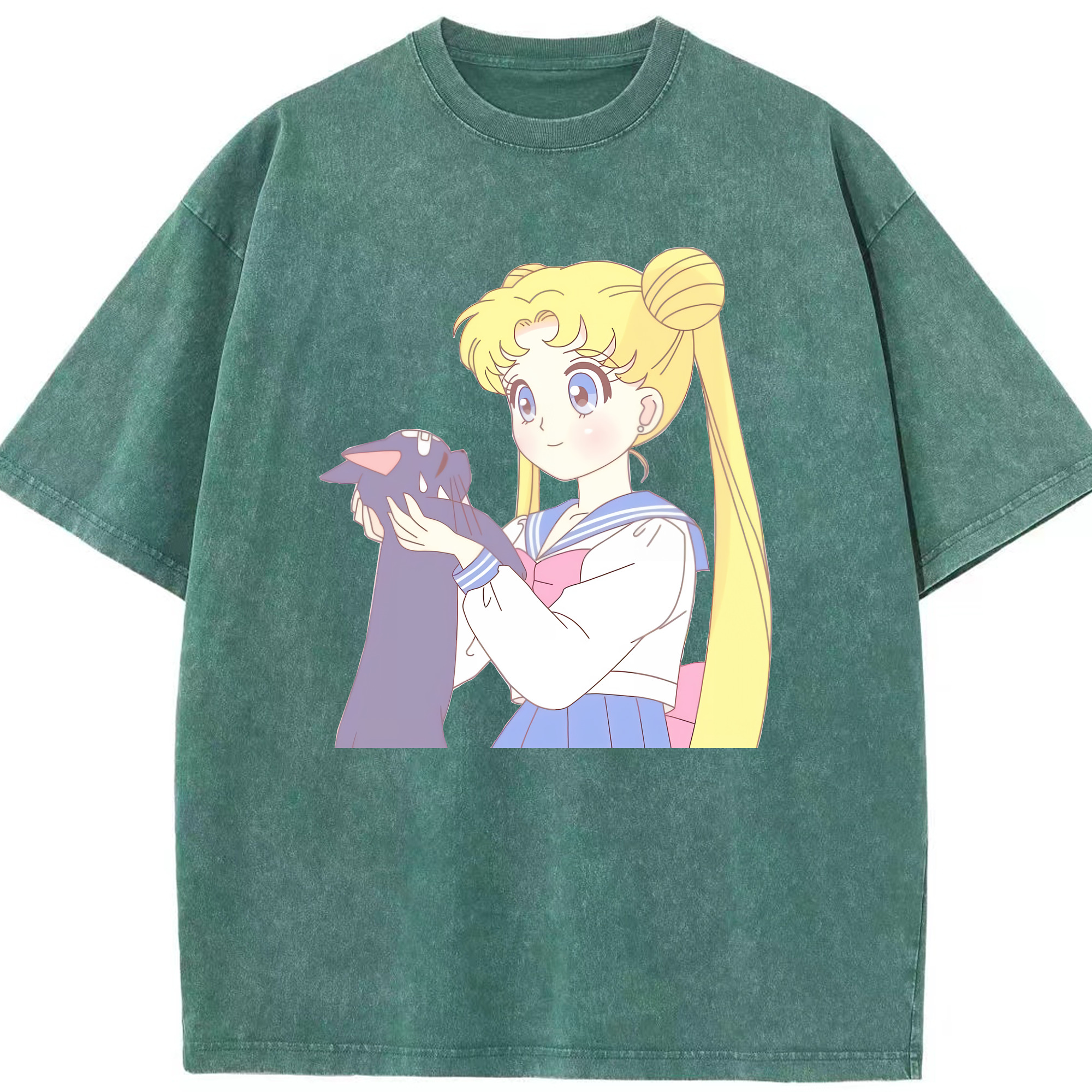（画像用） 美少女戦士セーラームーン 愛野 美奈子 あいの みなこ Sailor Moon Aino Minako 綿100% ヴィンテージ風 半袖Tシャツ（フロントプリント）